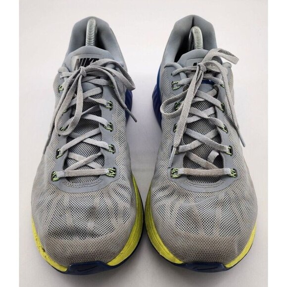 Nike LunarGlide 6 Magnet Gray/Photo Blue/Black/Volt 654433-005 Men's Size 12 - Picture 2 of 12